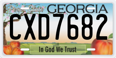 GA license plate CXD7682