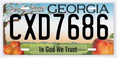 GA license plate CXD7686
