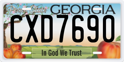 GA license plate CXD7690