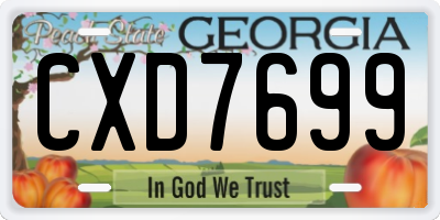 GA license plate CXD7699