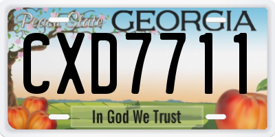 GA license plate CXD7711