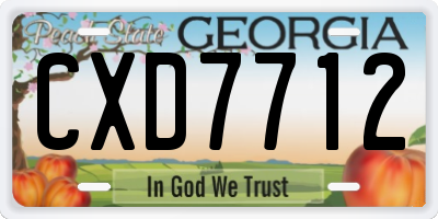 GA license plate CXD7712