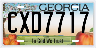 GA license plate CXD7717