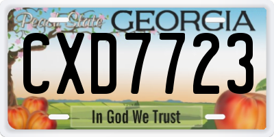 GA license plate CXD7723