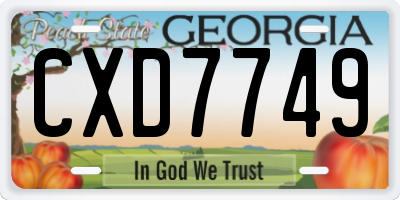 GA license plate CXD7749