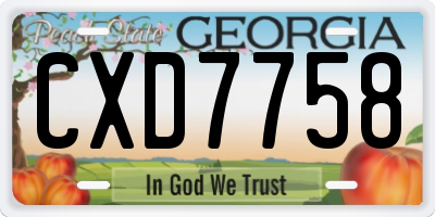 GA license plate CXD7758