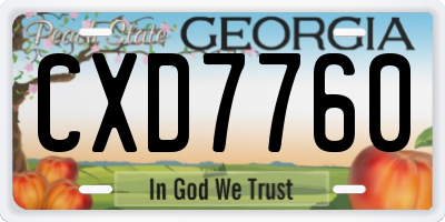 GA license plate CXD7760
