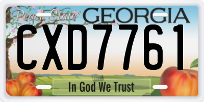 GA license plate CXD7761