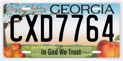 GA license plate CXD7764
