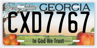 GA license plate CXD7767