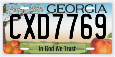GA license plate CXD7769