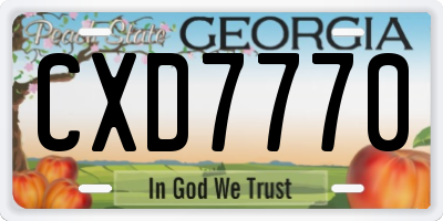 GA license plate CXD7770