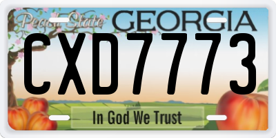 GA license plate CXD7773