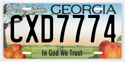 GA license plate CXD7774