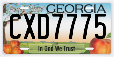 GA license plate CXD7775