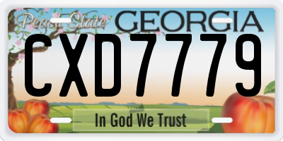 GA license plate CXD7779