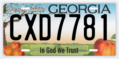 GA license plate CXD7781