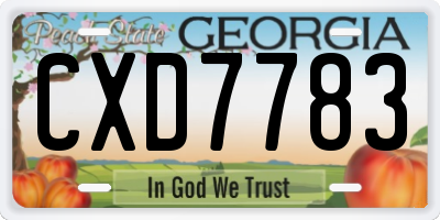 GA license plate CXD7783