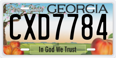 GA license plate CXD7784