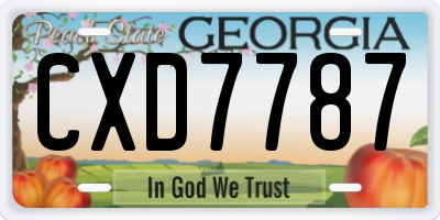 GA license plate CXD7787