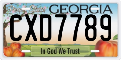 GA license plate CXD7789