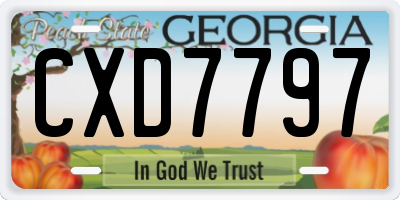 GA license plate CXD7797