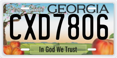 GA license plate CXD7806