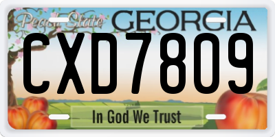 GA license plate CXD7809