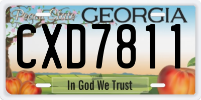 GA license plate CXD7811