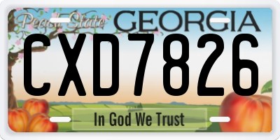 GA license plate CXD7826