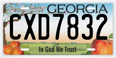 GA license plate CXD7832