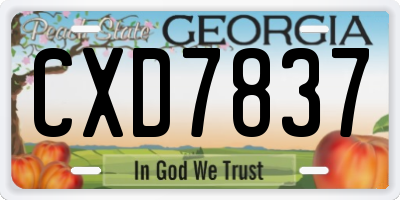 GA license plate CXD7837