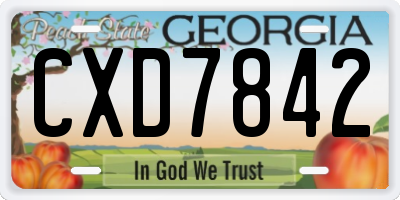 GA license plate CXD7842