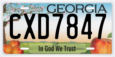 GA license plate CXD7847