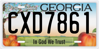 GA license plate CXD7861