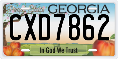 GA license plate CXD7862