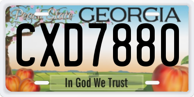 GA license plate CXD7880