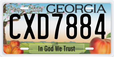 GA license plate CXD7884