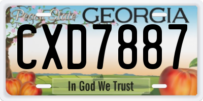 GA license plate CXD7887