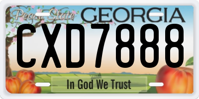 GA license plate CXD7888