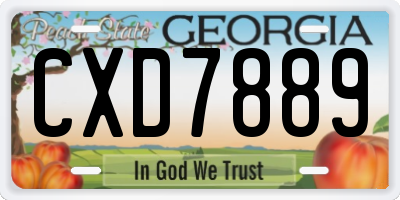 GA license plate CXD7889