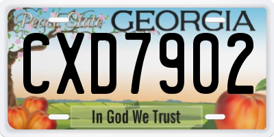 GA license plate CXD7902