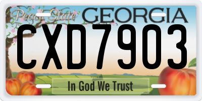 GA license plate CXD7903