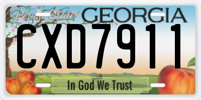 GA license plate CXD7911