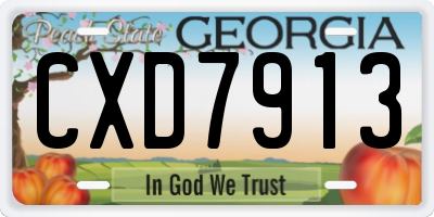 GA license plate CXD7913