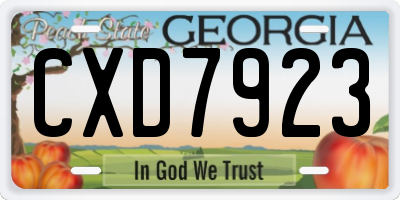 GA license plate CXD7923