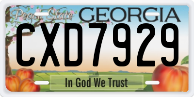 GA license plate CXD7929