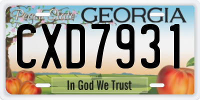 GA license plate CXD7931