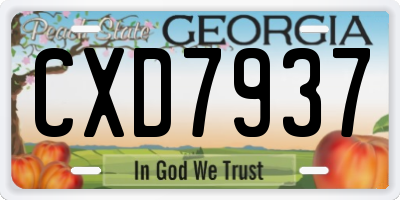 GA license plate CXD7937