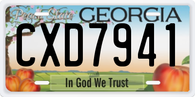GA license plate CXD7941